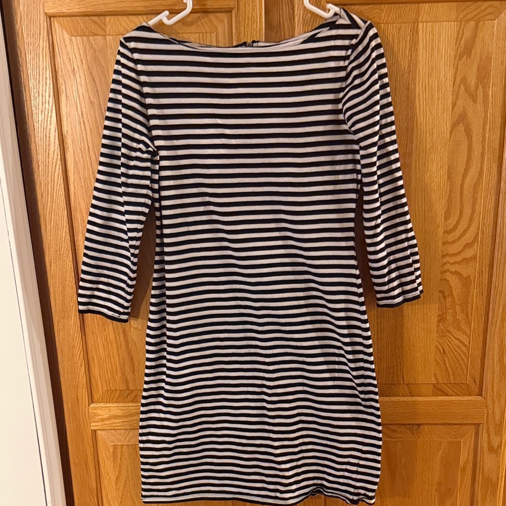 Xhilaration Black and White Striped Long Sleeve Dress